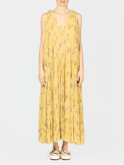 Plissé tulle dress with botanical picta print FABIANA FILIPPI | ABD275F622L387VR1
